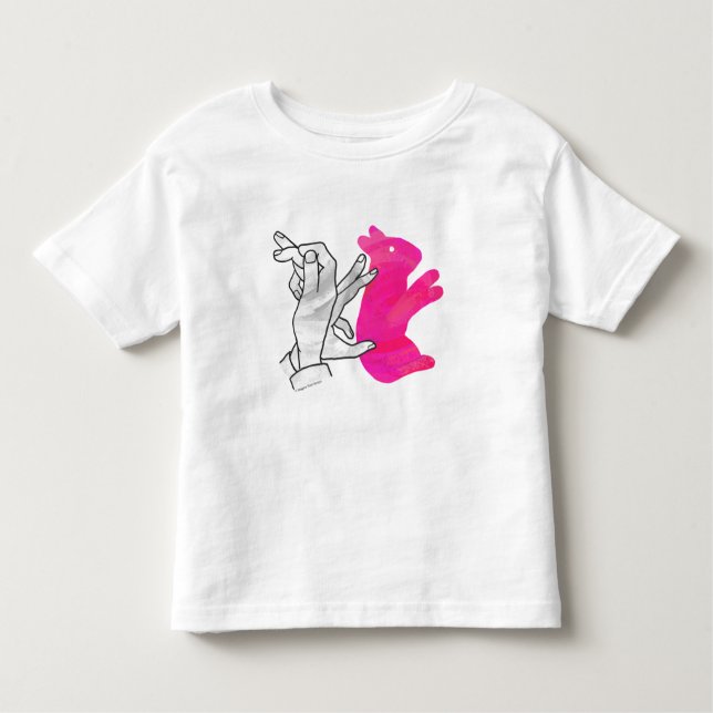 T-shirt Coelho Silhout Mão Rosa (Frente)