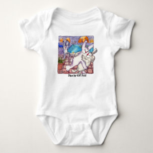 T-shirt Coelhos de Cartoon "Portas pela Piscina" bebê