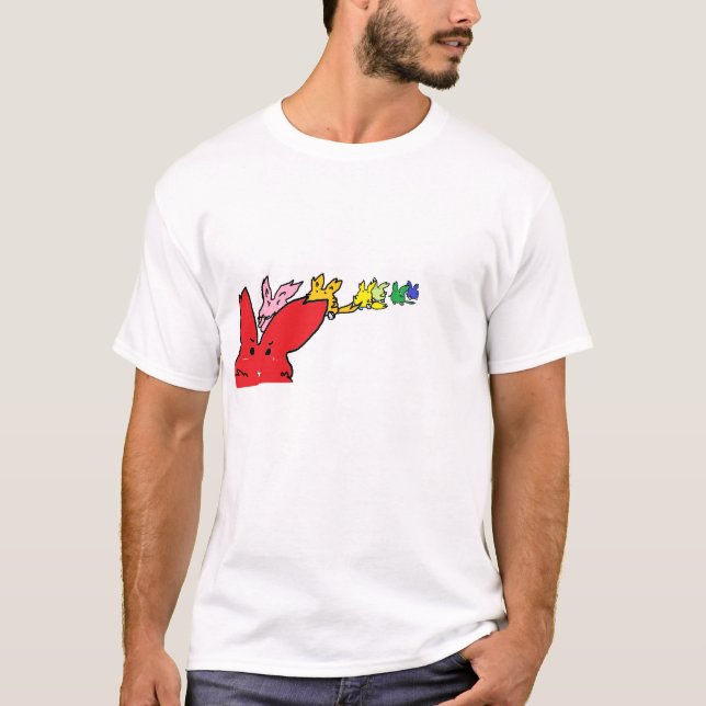 T-shirt Coelhos Running que movimentam-se (Frente)