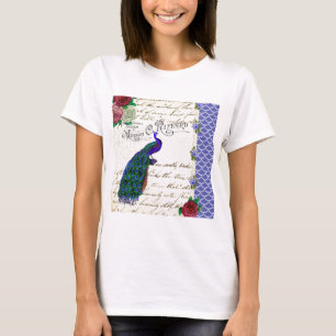 T-shirt Colagem da canção do pavão do vintage