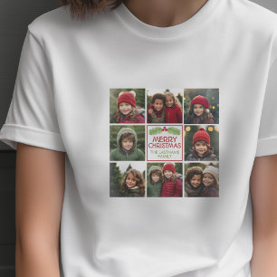 T-shirt Colagem da foto do Natal com pinho rústico