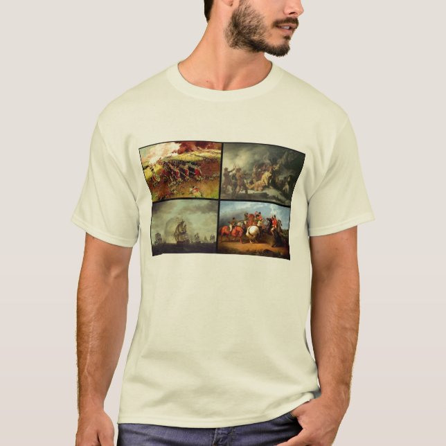 T-shirt Colagem da guerra de revolucionário americano (Frente)