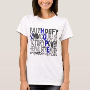 T-shirt Colagem da palavra da esperança que Ankylosing