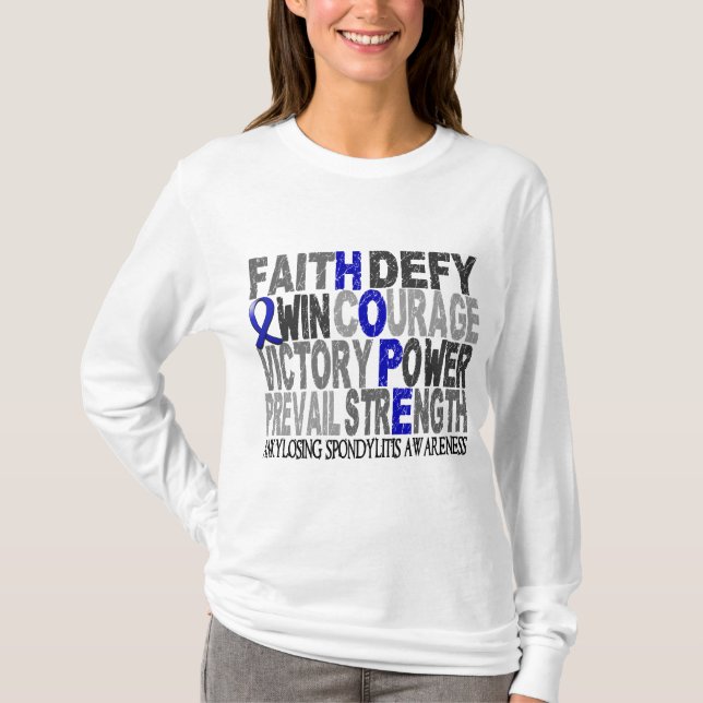 T-shirt Colagem da palavra da esperança que Ankylosing (Frente)