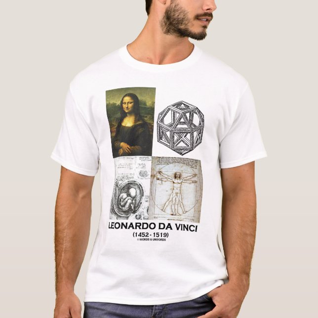 T-shirt Colagem de Leonardo da Vinci (coleção dos (Frente)