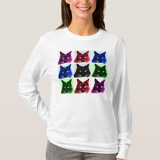 T-shirt Colagem do gato (Frente)