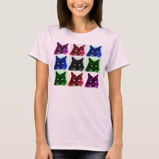 T-shirt colagem do gato de 9 vidas