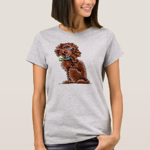 T-shirt Colar do coração de Cockapoo do chocolate