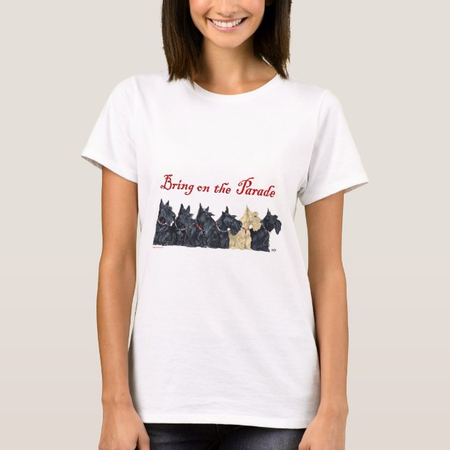 T-shirt Colaros Patrióticos de Terriers Escoceses (Frente)