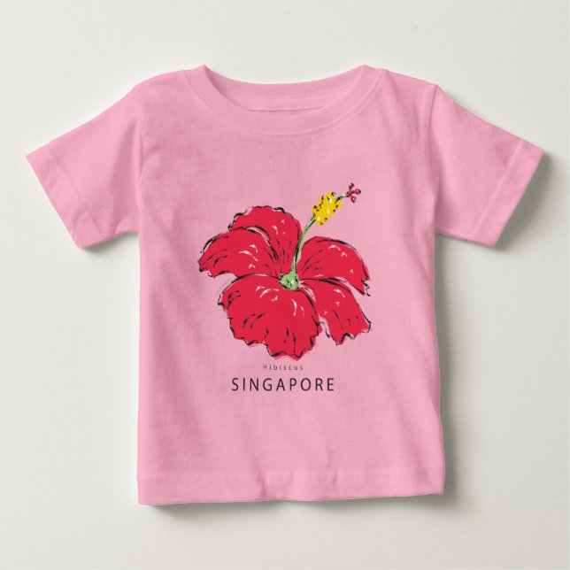 T-SHIRT COLEÇÃO DE HIBISCUS SINGAPURA (Frente)