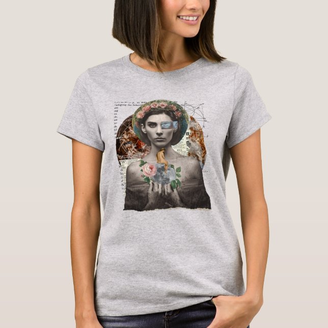 T-Shirt Collage de Beleza Feminina (Frente)