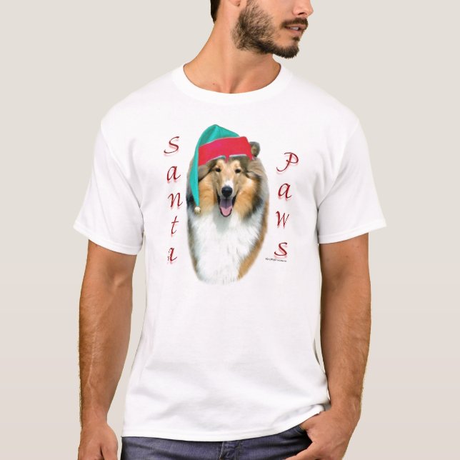 T-shirt Collie (áspero) Papais noeis (Frente)