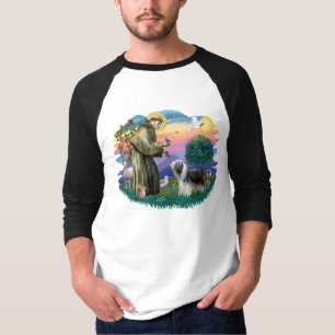 T-shirt Collie barbudo (branco-ardósia)