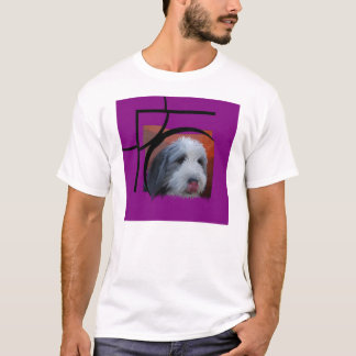 T-shirt Collie farpado com rosa