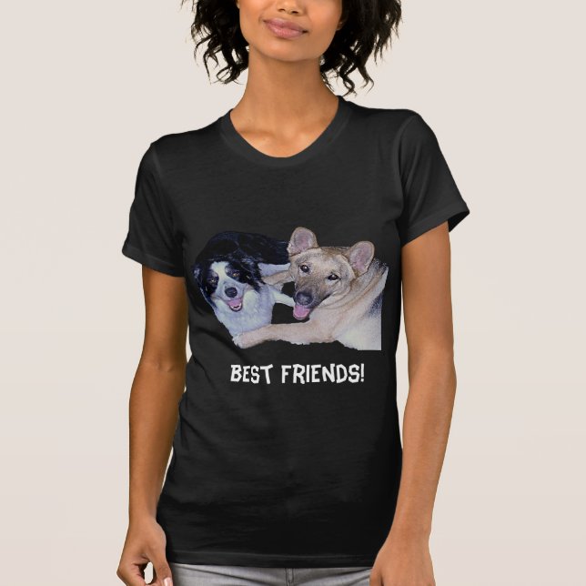 T-shirt Collie & German shepherd da borda dos melhores ami (Frente)