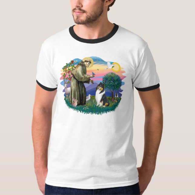 T-shirt Collie (tricolor) (Frente)
