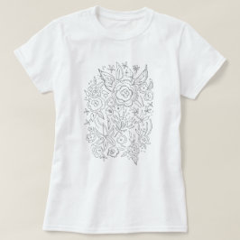 T-shirt Coloração lunática do pacote floral