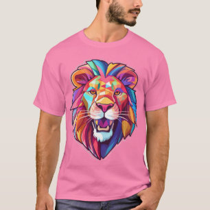 T-Shirt Colorful Lion Face