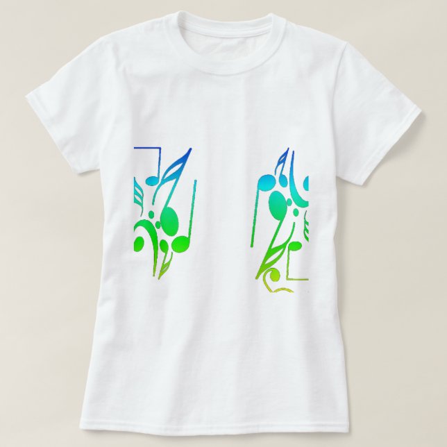 T-Shirt Colorida Sheet Music (Frente do Design)