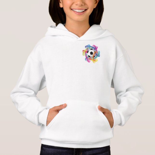 T-shirt Colorida Soccer Girls Hoodie (Frente)