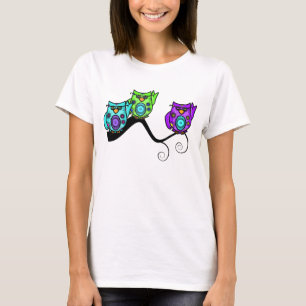 T-shirt colorido da coruja