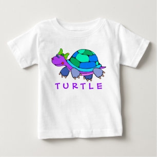 T-shirt colorido da criança da tartaruga adoráve