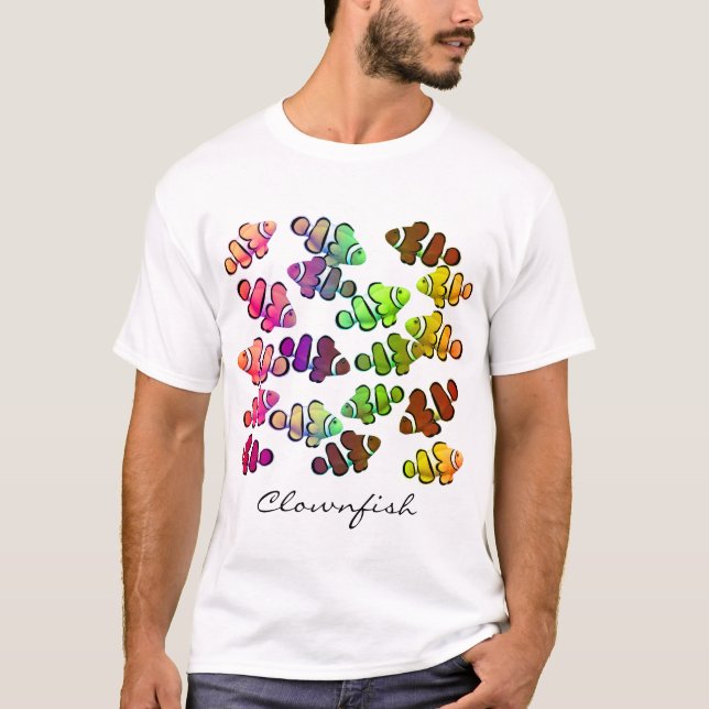 T-shirt colorido da escola de Clownfish (Frente)