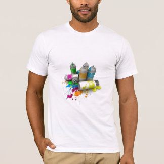 T-shirt colorido das latas