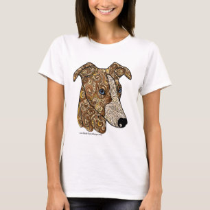 T-shirt colorido do cão do Doodle de Whippet