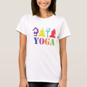 T-shirt colorido do design da ioga