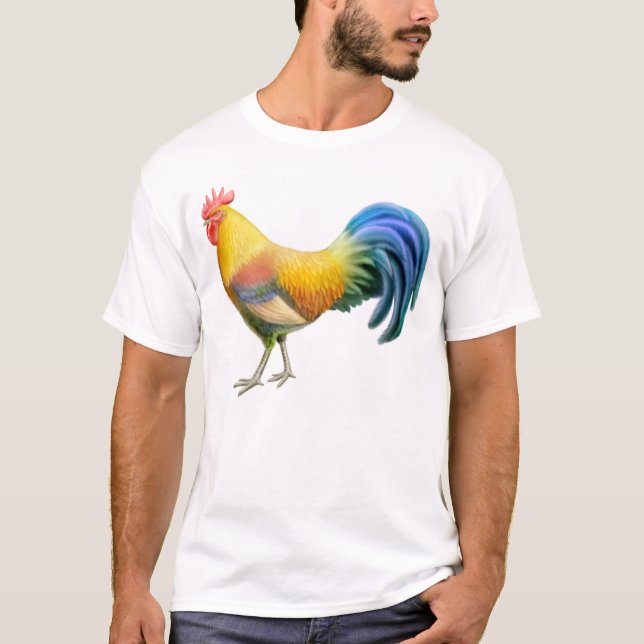 T-shirt colorido do galo de Ardenner (Frente)