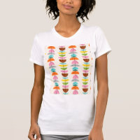T-shirt colorido retro dos ninhos