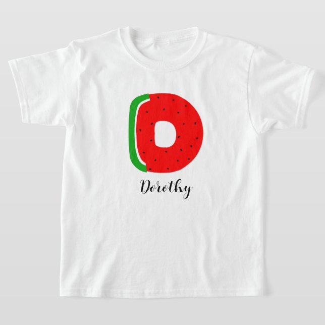 T-shirt com a letra D, Alphabet Watermelon (Postura )
