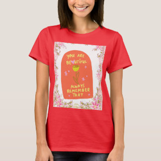 T-Shirt com Afirmação Brilhante