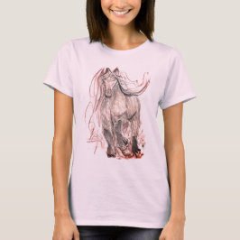 T-Shirt com alimentação de cavalos