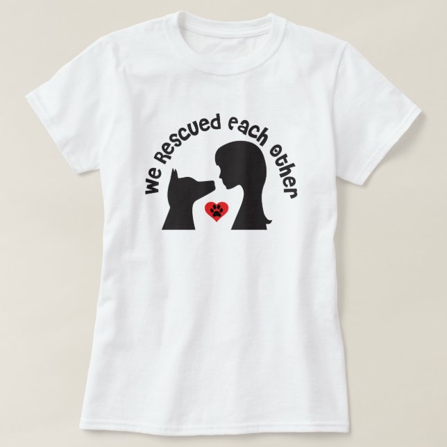 T-Shirt Com Amor De Salvamento De Cão (Frente do Design)