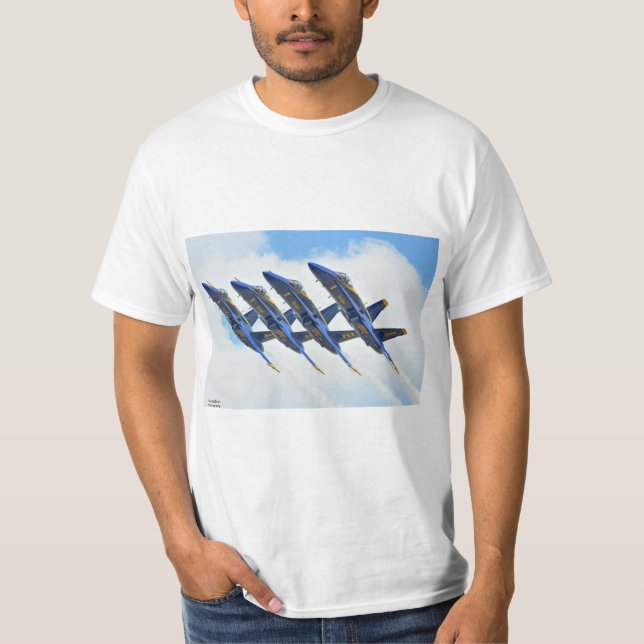 T-Shirt com ângulos azuis (Frente)