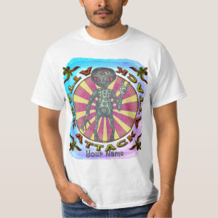 T-Shirt com ataque de Alienígena robótica
