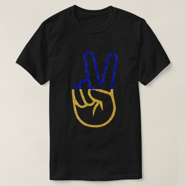 T-Shirt Com Bandeira Ucraniana De Paz (Frente do Design)