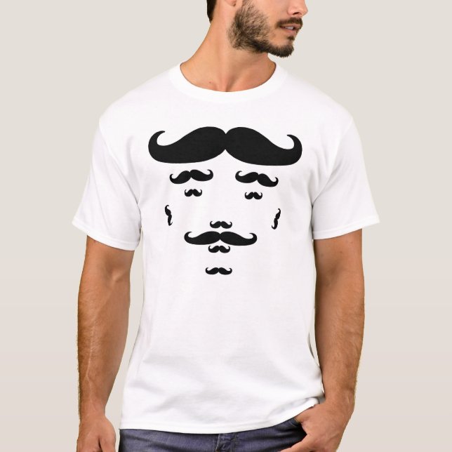 T-Shirt com bigode a 100% (Frente)