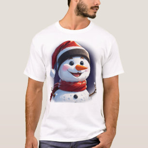 T-shirt com boneco de neve de Natal