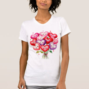 T-Shirt com Buquê de coração - Design cômoda e col
