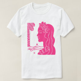 T-Shirt Com Cabeça De Hula Rosa Quente