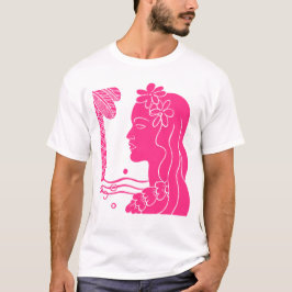 T-Shirt Com Cabeça De Hula Rosa Quente