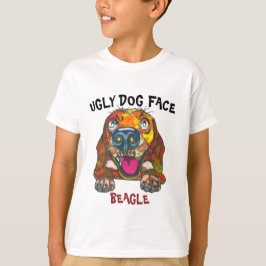 T-Shirt com cara feia única de beagle