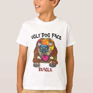 T-Shirt com cara feia única de beagle