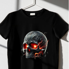 T-Shirt com caveira vermelha assustadora