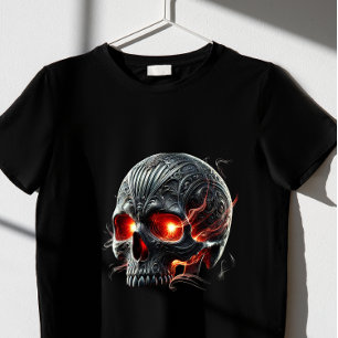 T-Shirt com caveira vermelha assustadora