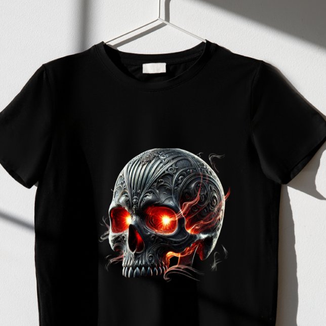 T-Shirt com caveira vermelha assustadora (Criador carregado)