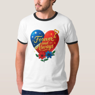 T-Shirt com Chave de Coração para Sempre   Gratuit